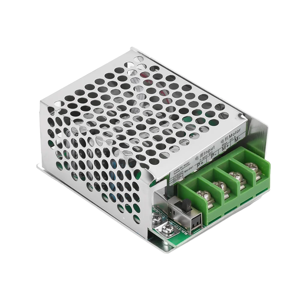 PWM 30A 7-70V DC Motor Speed Controller Module 12V 24V 48V 60V Adjustable Speed Regulator Control Governor Switch