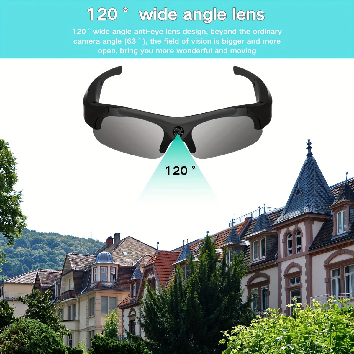 Smart Glasses 1080P – Built-in Body Camera, 32GB Memory