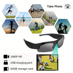Smart Glasses 1080P – Built-in Body Camera, 32GB Memory