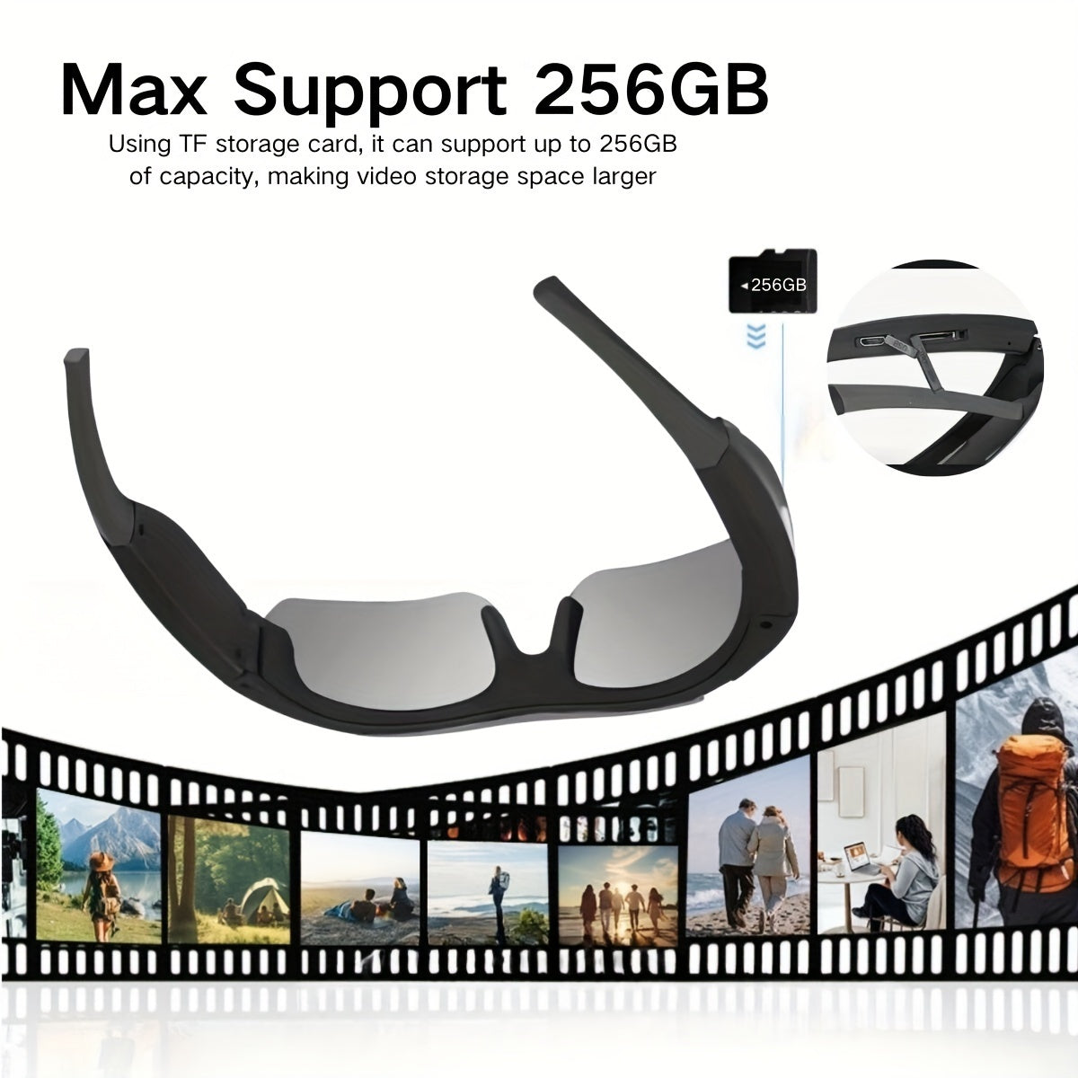 Smart Glasses 1080P – Built-in Body Camera, 32GB Memory